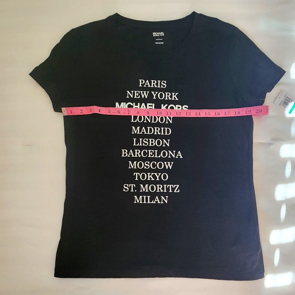 Women's Black Michael Michael Kors-Paris, NY- T Shirt. NWT - Picture 9 of 13